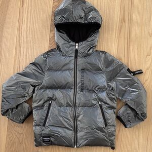 Nununu Moon Inked Down Jacket - Size 8-9 Metallic Gray - Like New
